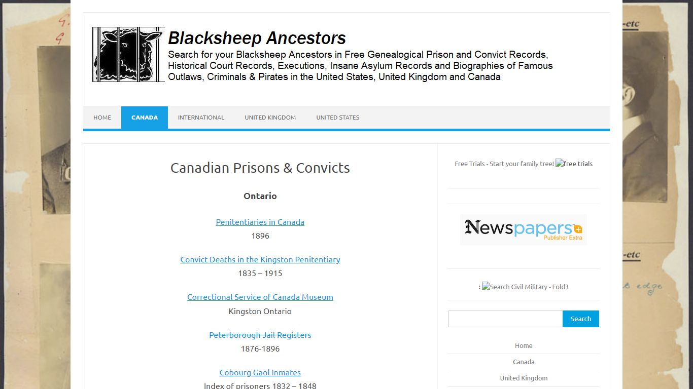 Canadian Prisons & Convicts – Blacksheep Ancestors